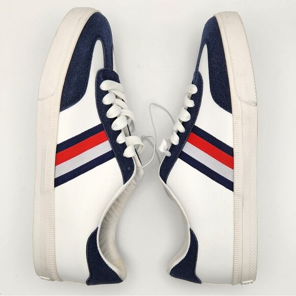 Tommy Hilfiger Latzi Sneaker Shoes White Navy Red Stripe Women's 8.5 NWOT - Picture 4 of 8
